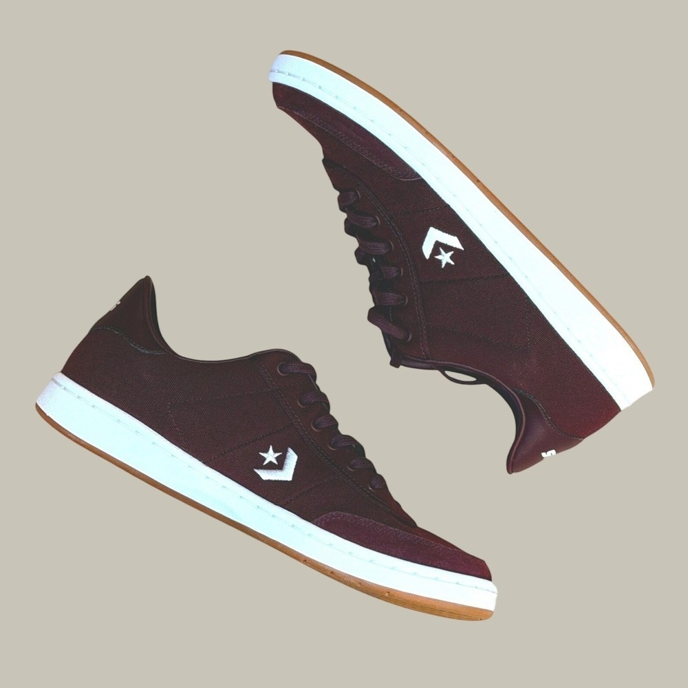 Converse CONS Skateboard Shoes Burgundy Maroon Low Top Sneakers Mens